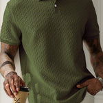 KZZ Men's Textured Polo Shirt