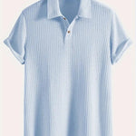 KZZ Men's Plain Jacquard Knit Polo Shirt