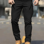 KZZ Men's Solid Color Flap Pocket Zipper Fly Cargo Pants without Belt Accessories