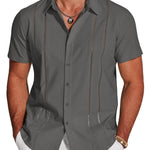 KZZ 3D Printed Short-Sleeve Shirt for Men
