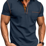 KZZ Men's Regular Fit Short Sleeve Top, Casual Sport Shirt