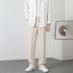 KZZ Men's Casual Street Comfy Versatile Solid Color Wide Leg Pants