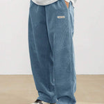 KZZ Unisex Loose Solid Patched Drawstring Waist Pants