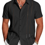 KZZ 3D Printed Short-Sleeve Shirt for Men