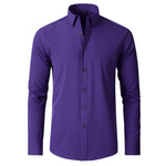 KZZ Men's Long Sleeve Dress Shirt Modern Slim Fit