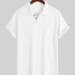 KZZ Men's Plain Jacquard Knit Polo Shirt