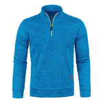 KZZ Men'S Fleece-Lined Half-Zip Sweatshirts, Casual Solid ColorPullovers with Stand Collar