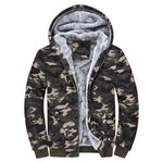 KZZ Thickened Fleece Solid Color Hooded Cardigan - Men's Winter Sweatshirt Jacket