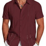 KZZ 3D Printed Short-Sleeve Shirt for Men