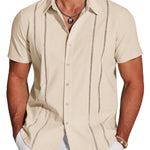 KZZ 3D Printed Short-Sleeve Shirt for Men