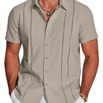 KZZ 3D Printed Short-Sleeve Shirt for Men