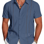KZZ 3D Printed Short-Sleeve Shirt for Men