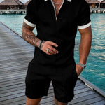 KZZ Mens Polo Shirt and Shorts Sets