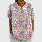 Floral Linen Short Sleeve Women
