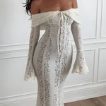 Lace Off-Shoulder Maxi Dress
