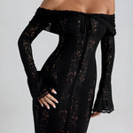 Lace Off-Shoulder Maxi Dress