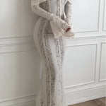 Lace Off-Shoulder Maxi Dress