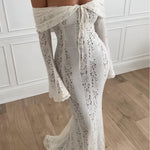 Lace Off-Shoulder Maxi Dress