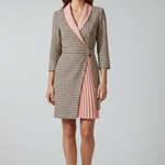 Women’s Blazer Dress with Notched Collar and Straight Hem