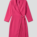 Women’s Blazer Dress with Notched Collar and Straight Hem