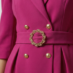 Women’s Blazer Dress with Notched Lapels and Button Front