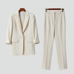 Women’s Blazer Set with Defined Shape and Straight-Leg Trousers