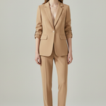 Women’s Blazer Set with Notched Lapel and Straight-Leg Trousers