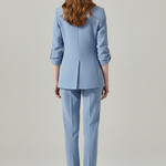 Women’s Blazer Set with Notched Lapel and Straight-Leg Trousers