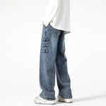 Men's Breathable Denim Wide Leg Pants | Bold Oversized Streetwear Style