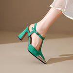 Women's Genuine Cow Suede Heels | Comfortable All-Day Wear