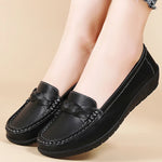Women's Genuine Split Leather Loafers | Tailored Cushioned Comfort Fit