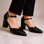 Roselle Leather Block Heel Pumps