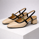 Women's Leather Block Heels | Stable Everyday Fit