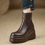 Women's Leather Platform Boots | Structured Everyday Fit