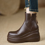Women's Leather Platform Boots | Structured Everyday Fit