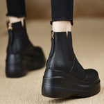 Women's Leather Platform Boots | Structured Everyday Fit