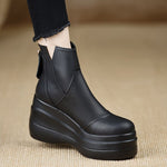 Women's Leather Platform Boots | Structured Everyday Fit