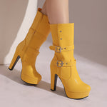 Women's Premium Mid-Calf Heeled Boots | Sophisticated Urban Style