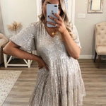 Aurélie Dubois | Sequin Oversized Mini Dress For Women