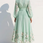 Amara™ | Floral Pleated Maxi Dress