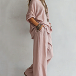 Casual Off-shoulder Top And Wide-leg Pants Set