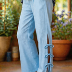 Casual Loose-fitting Side-slit Tie-up Casual Pants
