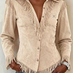 Fringed Collared Neck Shirt