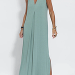 Solid Color Sleeveless Maxi Dress