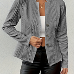 Elegant Solid Color Textured Blazer