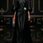 Black Luxe Satin Maxi Dress