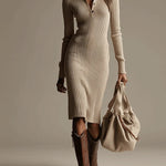 La Scintilla | Beige Cotton Pull-On Dress