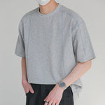 Topstitched Crew Neck Loose T-shirt