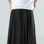 Retro Ice Silk Wide-Leg Skirt Pants
