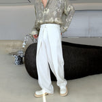 3D Dual Waistbands Loose Wide-leg Trousers
